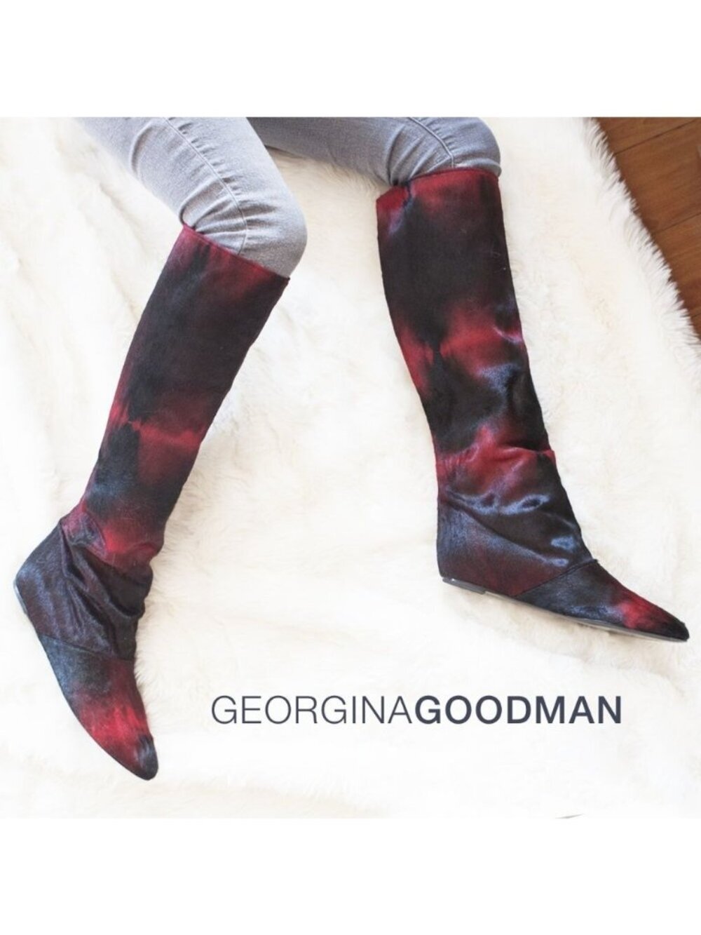 GEORGINA GOODMAN Pony Hair Knee High Boots 39
